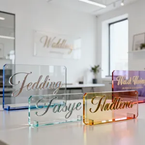 Laser cut acrylic signs and wedding signage