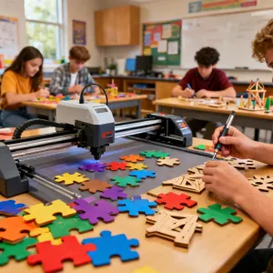 Glowforge Aura in a school makerspace for STEM education