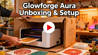 Glowforge Aura unboxing and first setup video tutorial