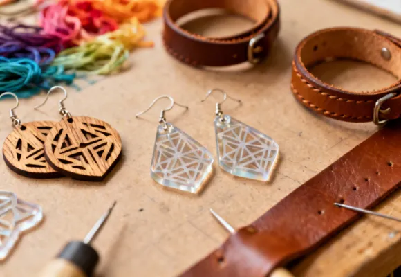 Laser-cut jewelry and accessories made with Glowforge Aura